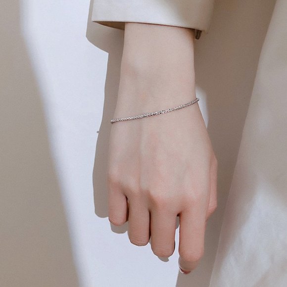 925 Sterling Silver Braided Shooting Star Bracelet - Picture 3 of 8